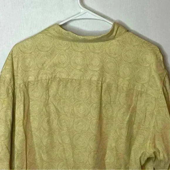 Tori Richard Hawaiian Shirt Men XL Yellow Circle Detail Silk Lyocell Button Soft - Picture 7 of 8